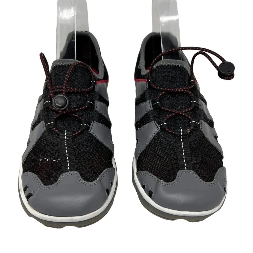 Lands End Youth Mesh Closed Toe Slip On Water Shoes Size 6M Black Gray 401375